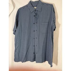 Pronto Uomo Short Sleeve Button Up Checked Men’s Dress Shirt One Pocket Size XL